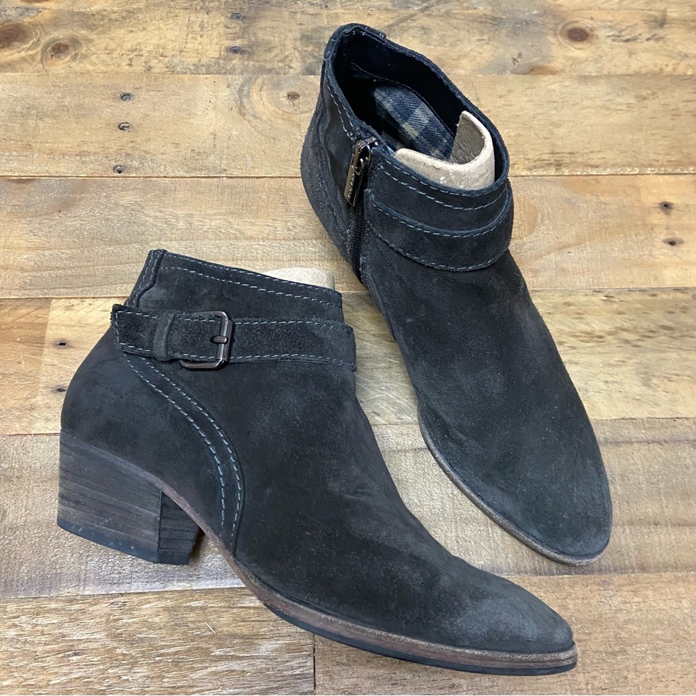 AQUATALIA Suede Buckle Booties.